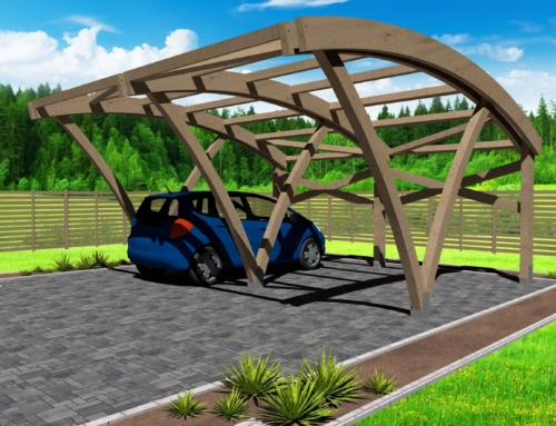 Carport dwustanowiskowy łukowy