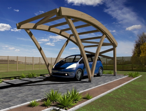 Carport jednostanowiskowy łukowy