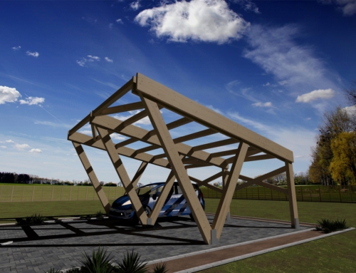 Carport dwustanowiskowy belki proste