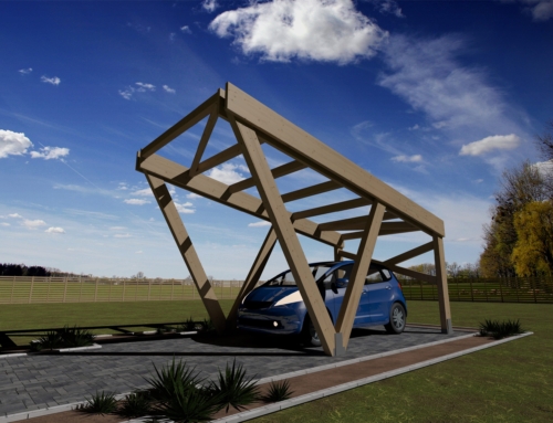 Carport jednostanowiskowy belki proste